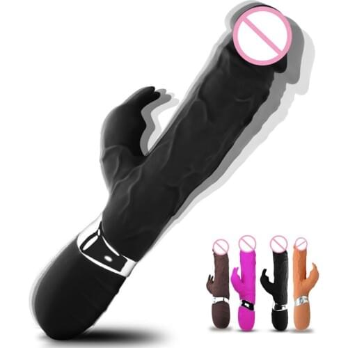 CPWD Soft Silicone Waterproof Rabbit Vibrator Dildo Vibrator 10 Frequency Clitoral Stimulator Vibration for Women Sex Toys
