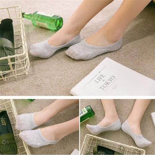 Women Boat Sock High Quality Candy Color Invisible Low Cut Soft Stretch Heels Loafer Art Socks Fashion 5Pairs Girl Lady Female