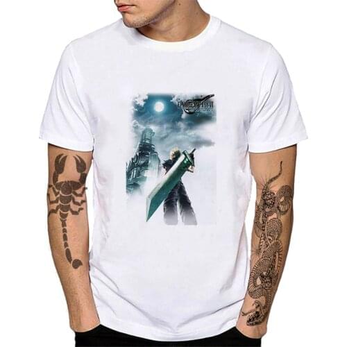 Final Fantasy VII Men Women T-shirt FF7 Cloud Strife Tifa Lockhart Anime Car Cotton Tee Chocobo Versiris Cactuar Tshirt YM043B