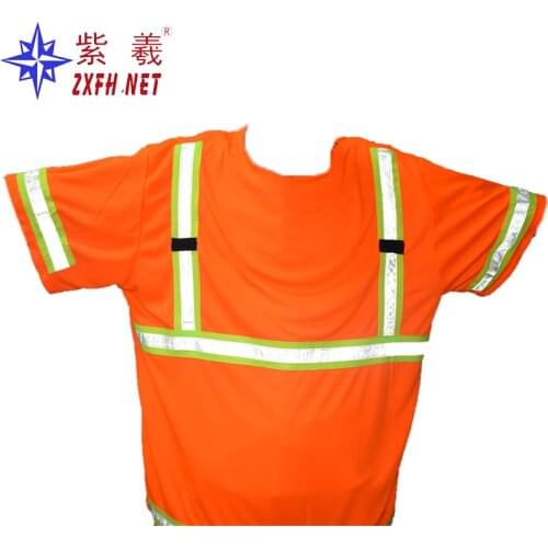 Oversized custom T-shirt mens fast drying polyester shirt construction work clothes factory workers T-shirt with reflective tap
