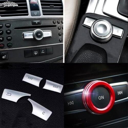 Car volume knob Control multimedia button covers trim for Mercedes Benz C E class W204 W213 ML CLS GLK class X204 X218 sticker