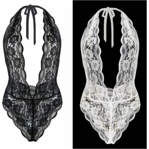 Babydoll omen black lace transparent erotic underwear backless temptation intimate sexy costumes