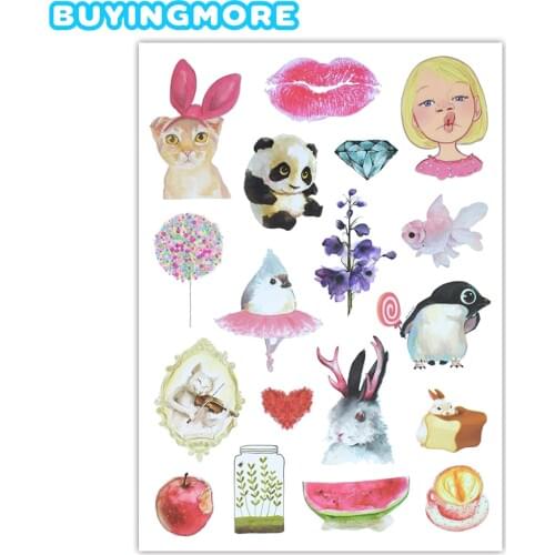 1PCS Pink Style Matte Sticker Cool Girl Cute Anime Animal Funny Waterproof Stickers Kids Toys to DIY Laptop Scrapbook Guitar Car
