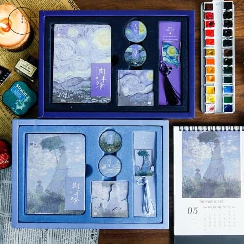 European and American style Van Gogh work set series notebooks, blank pages, paintings, study diary supplies