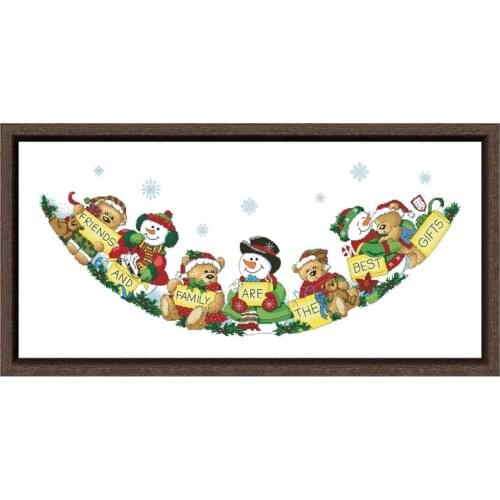 DreampatternThe best gifts tree skirt cross embroidery kit snowman pattern 18ct 14ct 11ct unprint canvas Cross-stitch craft