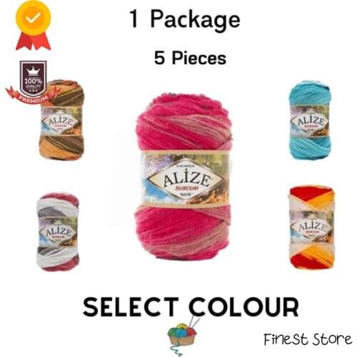 Thread 1 Pack |5 Balls| Alize Burcum Batik Knitting Yarn |%100 Acrylic| 100 Gram 210 Meter Thread Sewing Tools Braid Rope