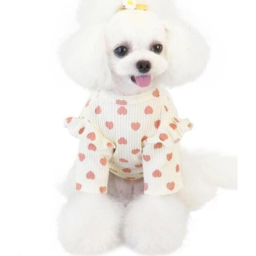 New Pet Clothes Autumn Winter Pet Clothes Love Bottoming Shirt Dog Clothes Warm Pet Dog Jacket Coat Jumpsuit For Dog