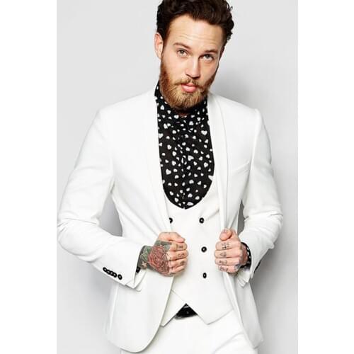 New Arrival One Button Groomsmen Shawl Lapel Groom Tuxedos Men Suits Wedding/Prom Best Man Blazer ( Jacket+Pants+Vest+Tie)A78