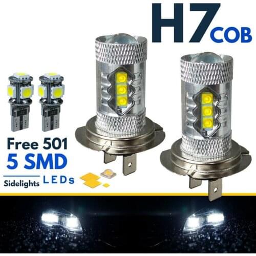 NEW-Car LED Fog Light Lamp Bulbs 80W H7 80W T10 5 SMD Super Bright Tail Light Bulbs White