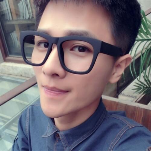 Vazrobe (no Lens) Eyeglasses Frame Men Women Fake Glasses for Man Women Large Thick PC Spectacles Black Vintage Retro Big