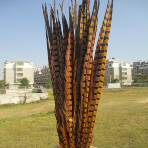Wholesale 500 / lot beautiful yellow pheasant feathers 16-18 inches / 40-45 cm free shipping