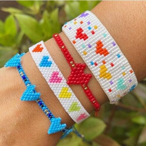 Pretty Bead Miyuki Bracelet Women Femme Mexican Winter Jewellery Friends Gift Love Heart Bracelet