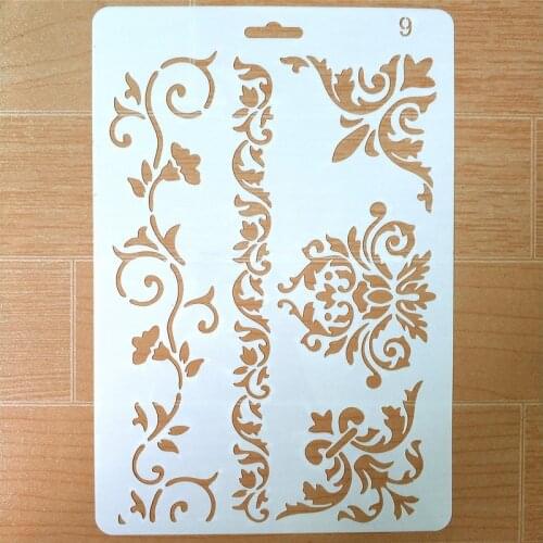 26*18cm DIY Craft Vintage Floral Pattern Stencil Template For Wall Painting Scrapbooking Decor Photo Album Decor Embossing Cards