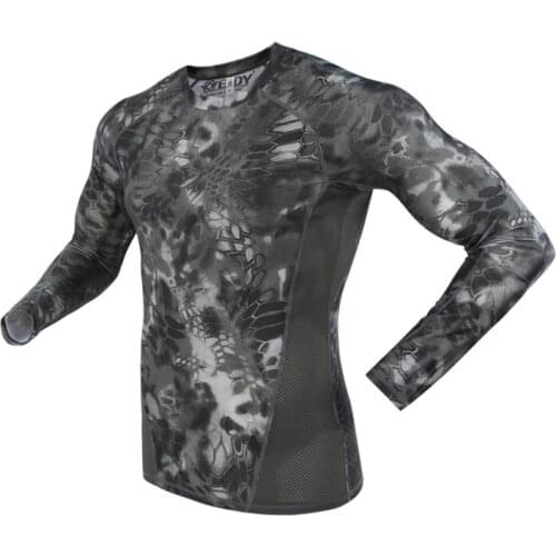 Outdoor Tactical Camouflage Quick-drying Long-sleeved Stretch Fitness Slim Top Breathable Wear-resistant Long-sleeved T-shirt