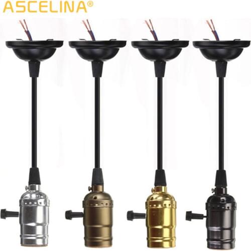 High Quality E27 Vintage Retro Lamp Base Holder Pendant Bulb Light Screw Socket 4 Colors With Switch/No Switch 110V/220V