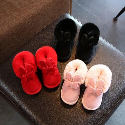 2020 Winter New Childrens Snow Boots Girls Plus Velvet Princess Short Boots Girls Warm Baby Cotton Shoes Girls Shoes