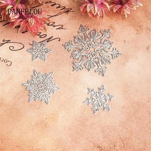 Snowflake 1lot=4pcs paper die cutting stencils punch Metal cuts dies cutting dies Scrapbooking DIY Embossing mould card