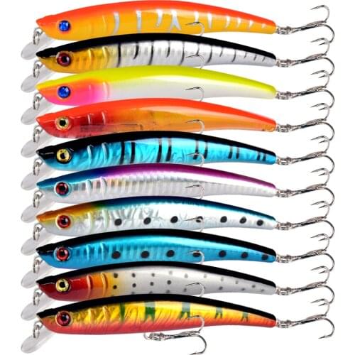 10pcs/lot Fishing Lures 10 Colors Lifelike Hard Baits High Quality Minnow Bait Artificial Make Plastic 11.5cm/11g Fake Fish Lure