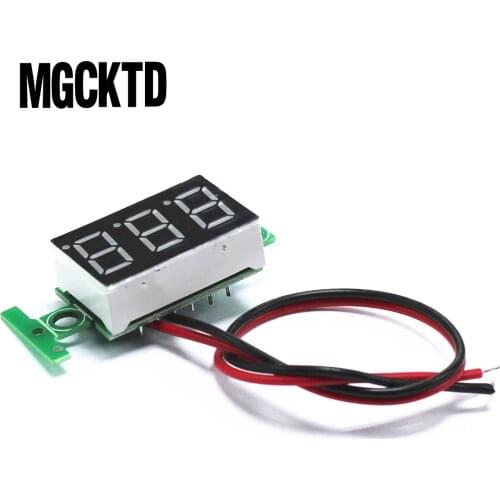 10pcs/lot Green Second line precision dc digital voltmeter head LED digital voltmeter DC4.5V-30V