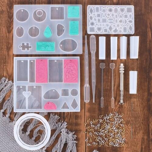 116Pcs Pendant Casting Tools Kit Silicone Mold Screw Eye Pins Plastic Stirrer Dropper Charm Jewelry Necklace Bracelet Making Set