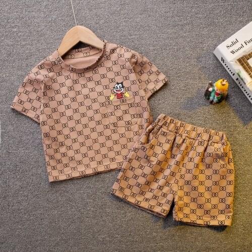 Summer Toddler Boys/Girls Clothing Children Casual Fashion Active Cartoon T-Shirts+Shorts 2pc/Sets Infant Outfit Kids Tracksuit