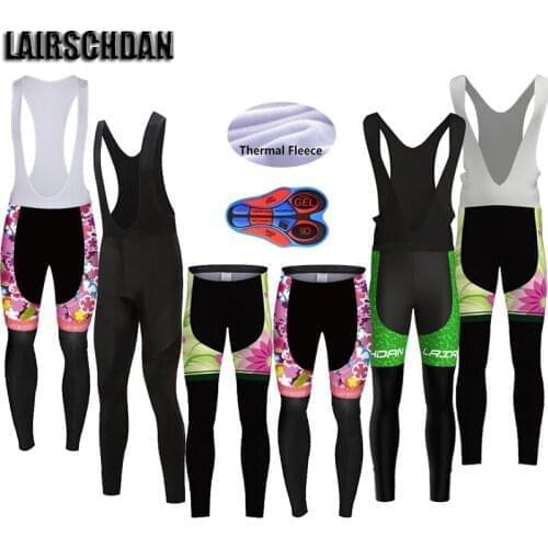 2021 Womens winter thermal fleece gel pad long cycling bib pants man MTB bike trousers warm bicycle Shorts mallas ciclista mujer