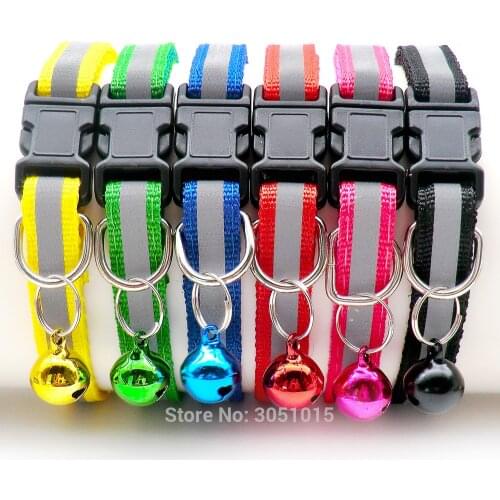 Wholesale 24Pcs Reflective Pet Supplies Dog Collar Cat Necklace Print Adjustable Collar Bell Positioning Pet Collar Dropship
