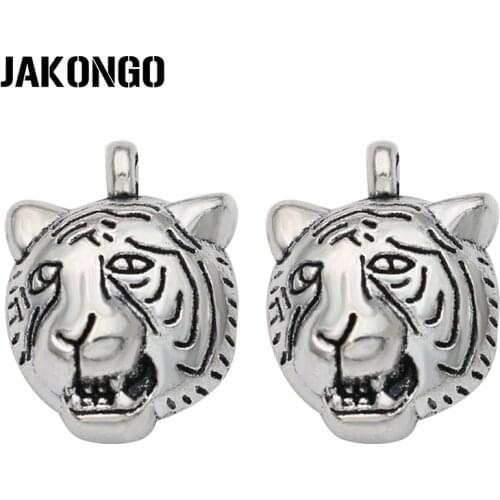 30pcs Tibetan Silver Plated Tiger Charms Pendants for Jewelry Making DIY Handmade Bracelet Accessories 17x13mm