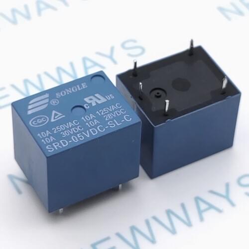 5Pcs/Lot Srd-05Vdc-Sl-C 5Vdc 10A Power Relay Pcb Type T73-5V 5 Feet Srd-5Vdc-Sl-C New And Original
