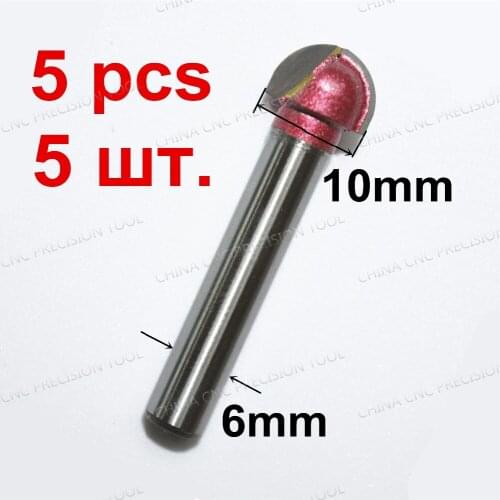 6mm*10mm,Freeshipping CNC solid carbide End Mill,tungsten steel woodworking insert router bit,wood tools,Round Bottom Milling