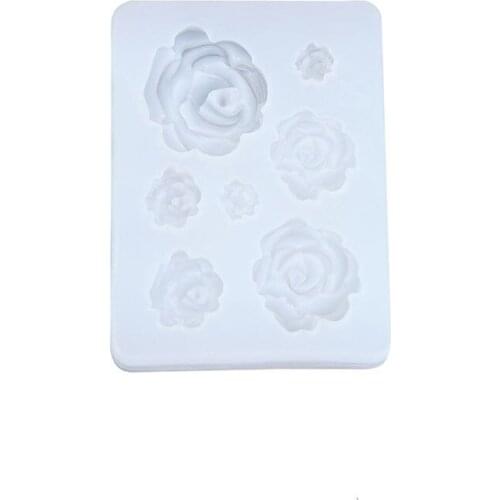 7 Sizes Resin Rose Flower Pendant Silicone Mold Resin Jewelry Making Art Crafts J0PC