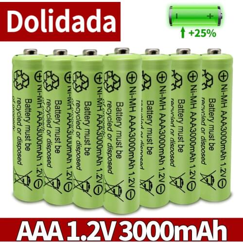 AAA 3000mAh 3A 1.2V Ni-MH yellow rechargeable battery cell for MP3 RC Toys led flashlight flashlight