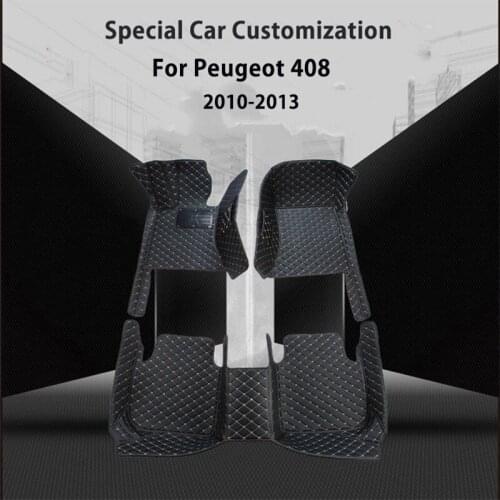 Car Floor Mats For Peugeot 408 2013 2012 2011 2010 Interior Parts Carpets Styling Accessories Custom Foot Pads Covers