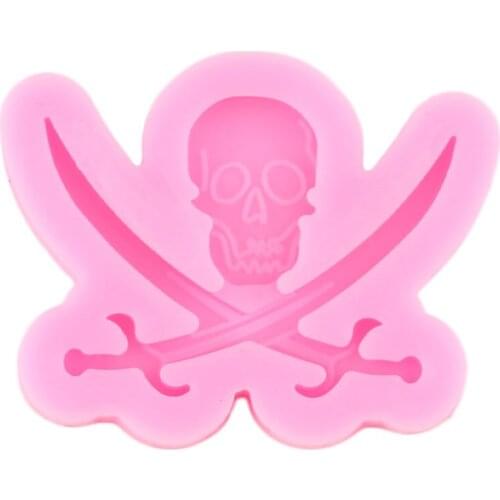 Shiny Halloween Skull Head Keychains Silicone Molds Epoxy Resin Polymer Clay Mould DIY Jewelry Making Necklace Pendant Moulds
