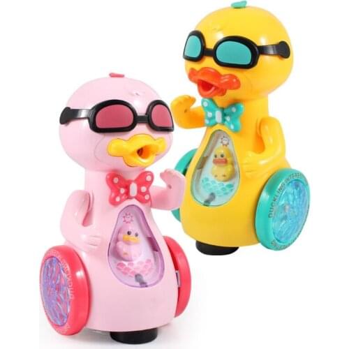 Electric Duck Bubble Machine Spray Music Lighting Toys Automatic Bubble Blower