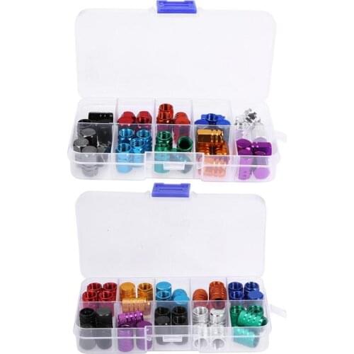 40pcs Colorful Aluminum Alloy Airtight Car Auto Wheel Tire Tyre Schrader Valve Stem Caps Dust Covers Car Valve Stem Caps Accessy