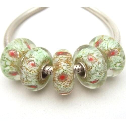 JGWGT 2853 5X 100% Authenticity S925 Sterling Silver Beads Murano Glass beads Fit European Charms Bracelet diy jewelry Lampwork