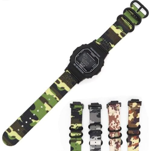 Camouflage Nylon Watch Strap+Connector for Casio g-shock GA-110/100 DW-5600 GW-M5610 DW-6900 G-5600 GW-6900 GLX-5600 Sport Belt