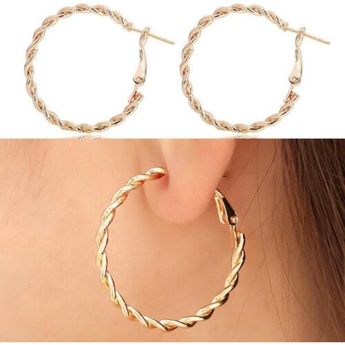 Round Earrings Women Hot Sale Fashion And Simple Big Round Ring Earrings All-Match European And American Temperament Friend Gift