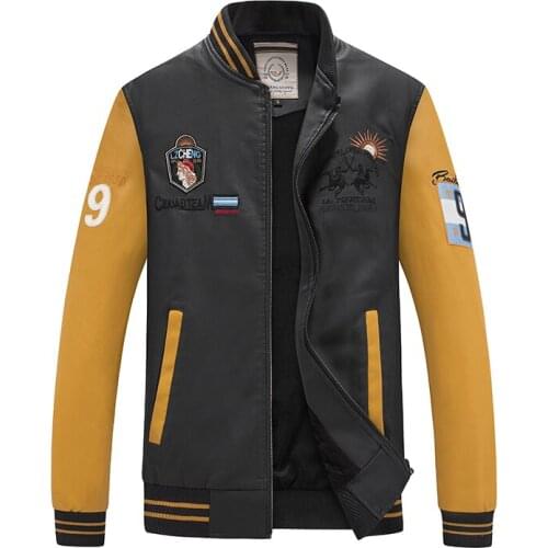 Pu Jacket for Men Style Baseball Uniform Motorcycle Clothing Fashion Coat Male Leather Jackets Man 2021 Autumn Winter