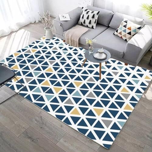 Fashionable simple geometric 3D grid carpet living room bedroom kitchen bathroom washable carpet