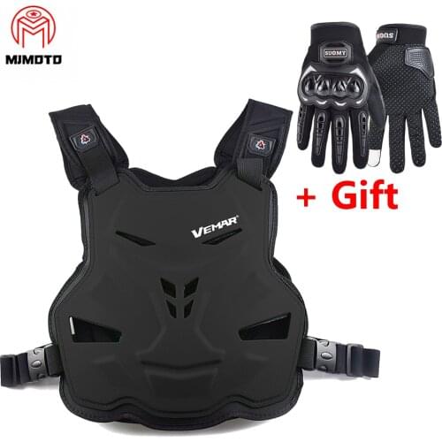 VEMAR Motorcycle Vest + Gloves Racing Motorcross Motorcycle Body Armor Back Spine Protective Gear Jacket Chest Gear Protective