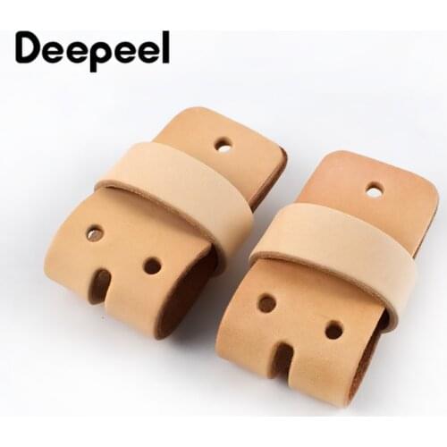 5Sets Deepeel 29-39mm Men Leathers Belt Head Connector for Pin Buckle Belts Leather Loop Headless Cowhide Waistband Accessories