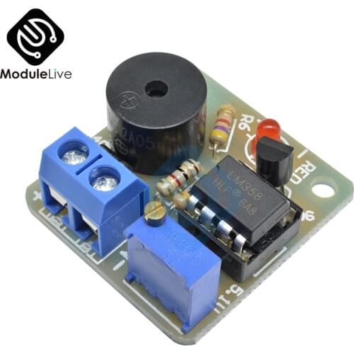 DC 12V New Accumulator Sound Light Alarm Buzzer Prevent Over Discharge Controller Module Diy Kit Electronic PCB Board Module