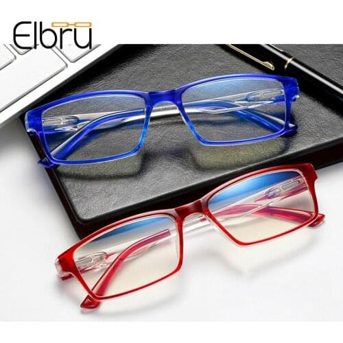 Elbru Anti-Blue Light Reading Glasses Retro High Definition Presbyopic Glasses Eyeglass Portable Magnification Spectacle Unisex