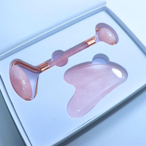 Wholesale Jade Face Roller Natural Stone Rose Quartz Crystal Massager Facial Body Neck Health Skin Care Massage Gua Sha Detox