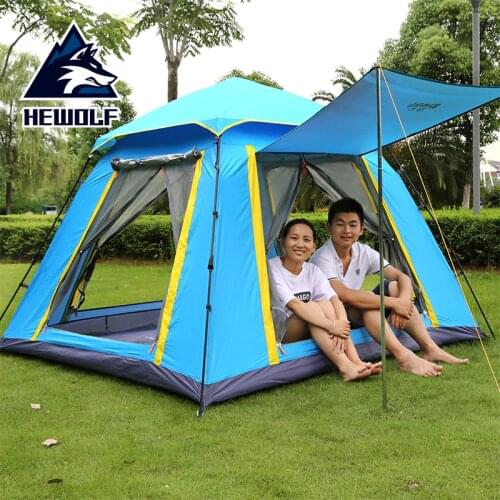 Outdoor tent 3-4 people fully automatic tent square space for more than leisure camping beach tent