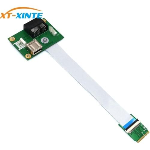 PCIE Riser for NGFF M.2 Key A/E to PCI-E ExpressX1+USB Adapter Riser Card w FPC Cable 4Pin Power Supply Cable PCIE Convert Cable
