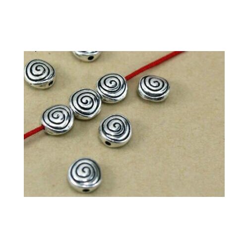 8mm 20pcs/lot Alloy Flat Bead Loose Beads Spacer Beads Needlework Beads For Jewelry Making dg34