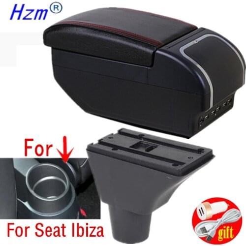 For Seat Ibiza Armrest Box Center console central Store content Storage box with cup holder products Arm Rest